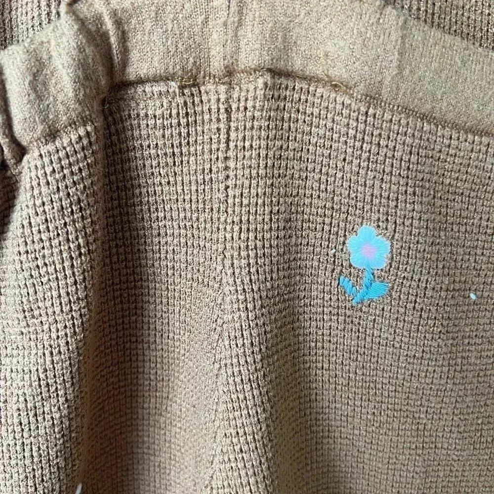 Zara Kids knit overalls embroidered boho toddler baby girl soft jumpsuit pocket